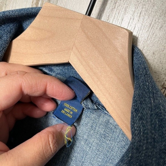 Vintage OshKosh Bgosh Denim Snap Button Jacket Collared Boxy Womens Size‎ Large - Picture 4 of 6